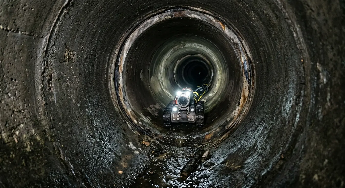 Robotic sewer camera inspecting pipe interior for Sewer Line Repair in Palmer Ranch